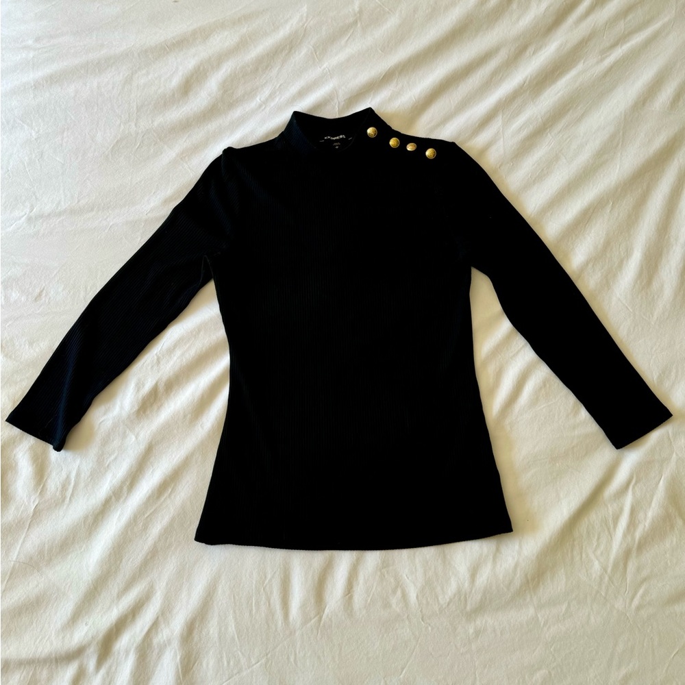 Express | Ribbed Mock Neck Sweater | S | Black